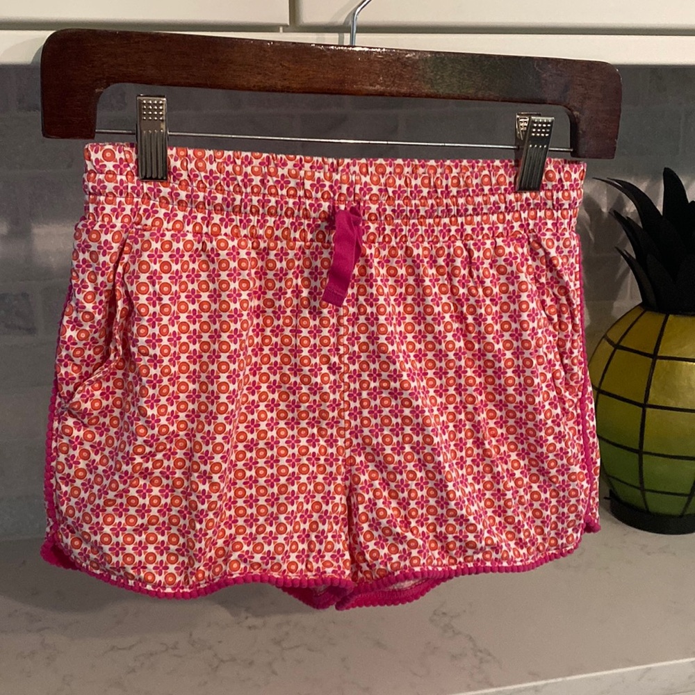 Girls Size 12 Elastic Waist Tea Collection Pink/Peach/Coral Shorts